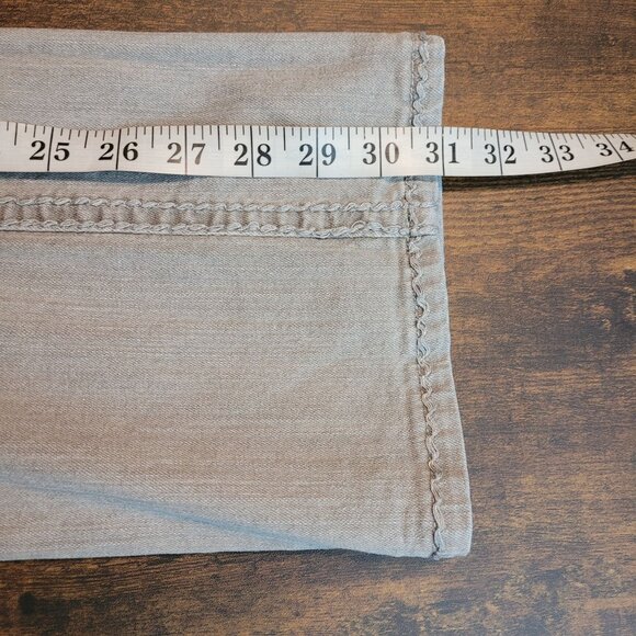 Zana Di Jeans Women 9 Bootcut Low Rise Button Flap Embellished Gray Thick Stitch - Picture 9 of 11